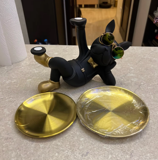 Coole Deko-Schale mit Hund – Mit Goldtabletts & Stilfaktor
