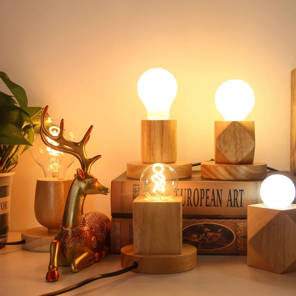 WoodWhimsy - Retro Holz Dekoration Lampe