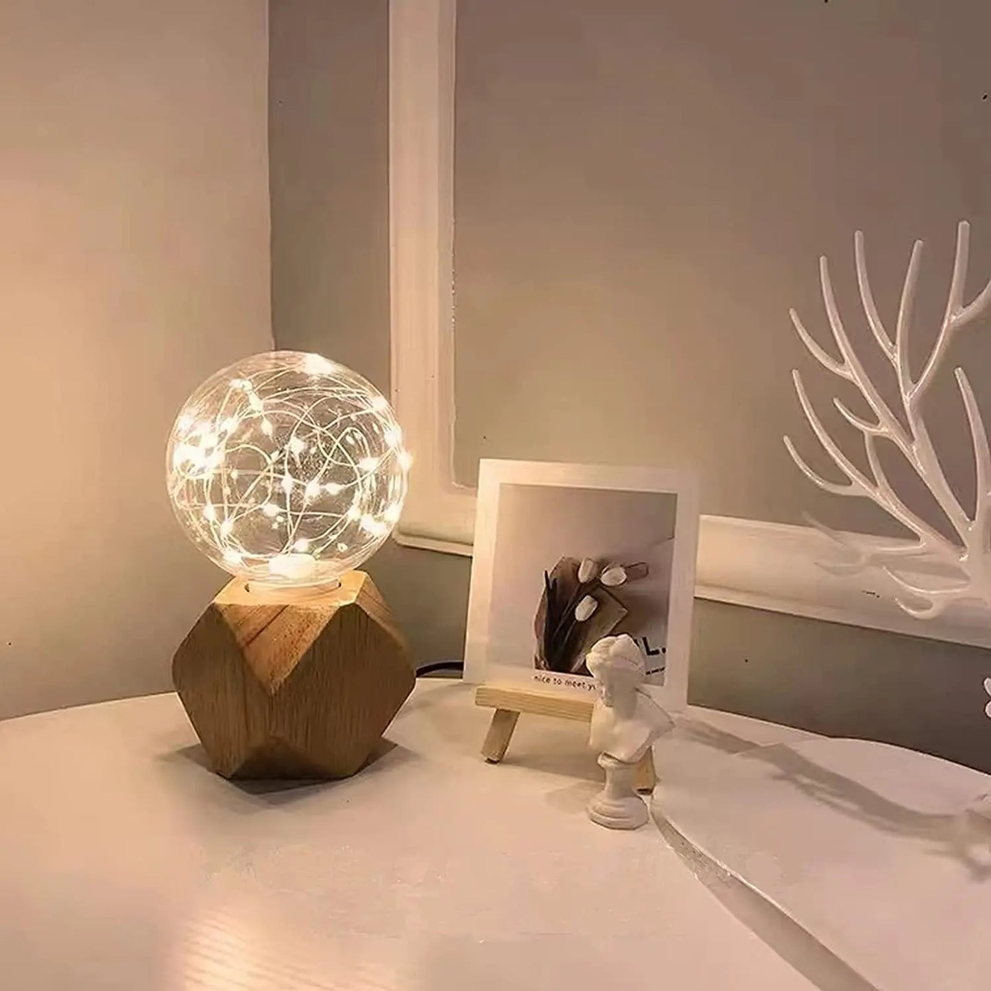 WoodWhimsy - Retro Holz Dekoration Lampe